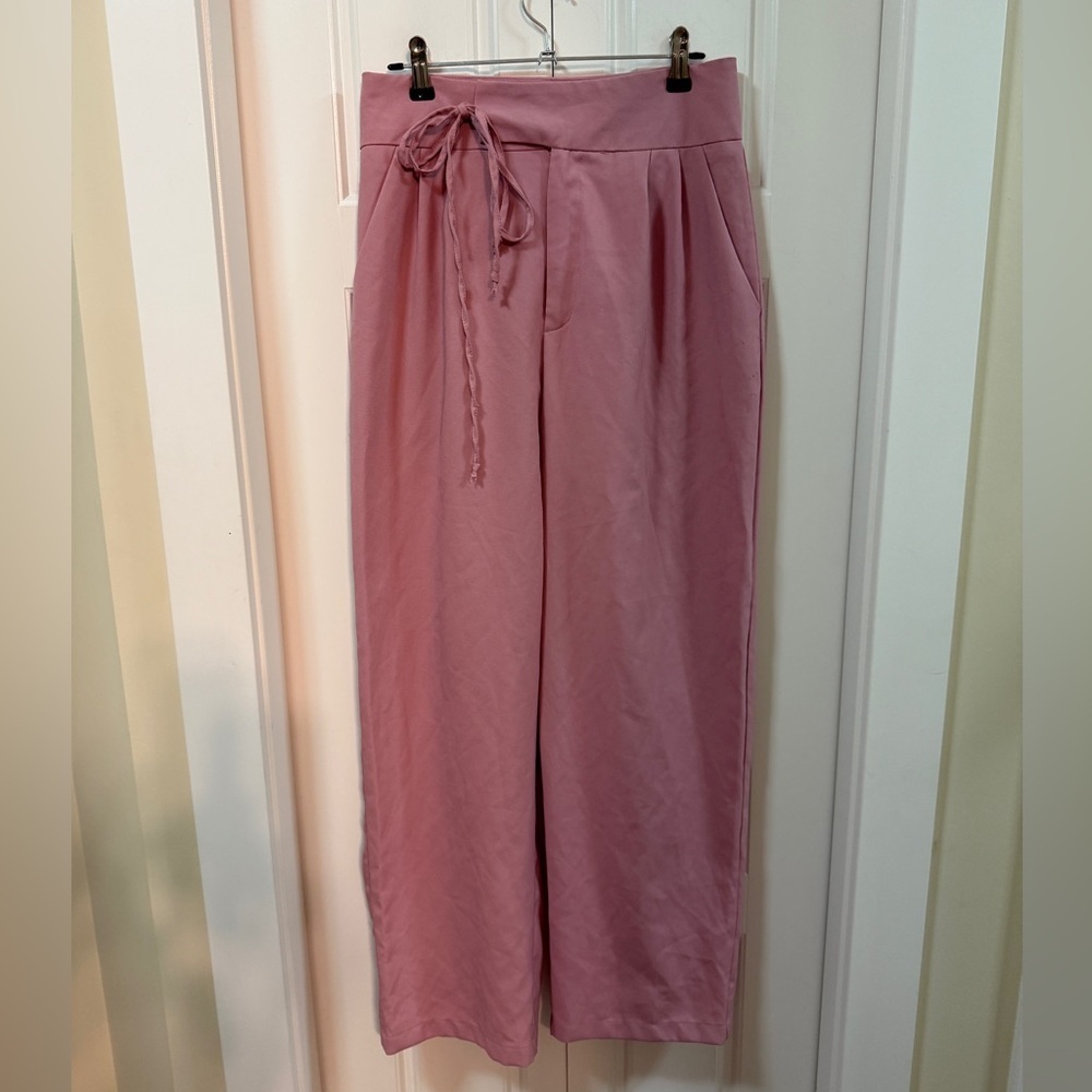 Zara Blush Wide-Leg Trousers – Size M